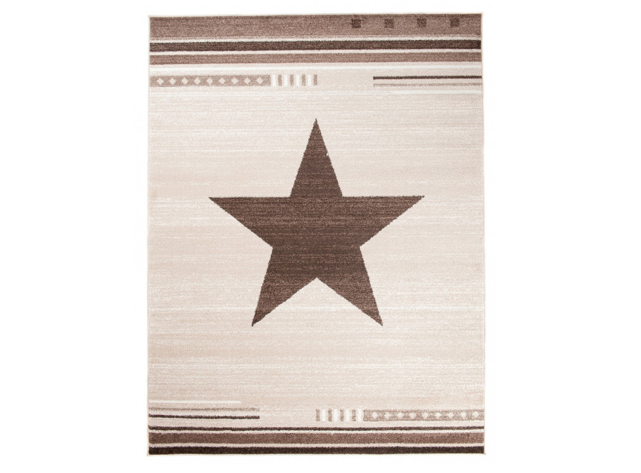 Moderní kusový koberec MAROKO - CENTER STAR krémový L916A