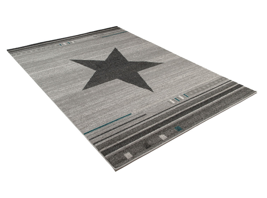 Moderní kusový koberec MAROKO - CENTER STAR světle šedý L916C