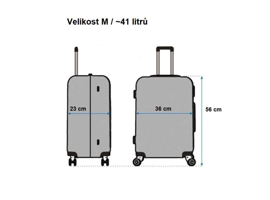 Cestovní kufry ZEBRA - mátové