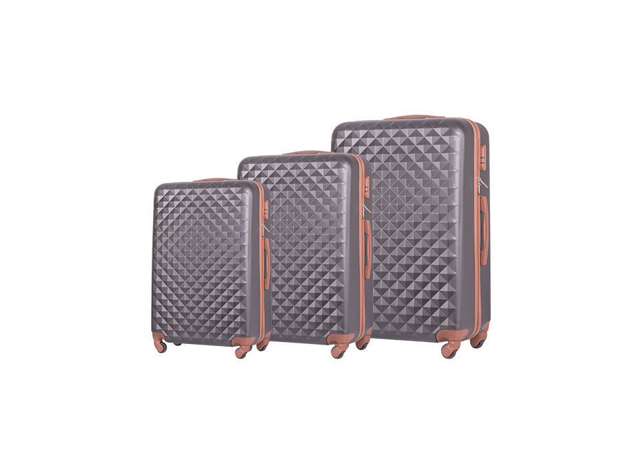 Moderní cestovní kufry SPIKE - tmavě šedé - velikost S