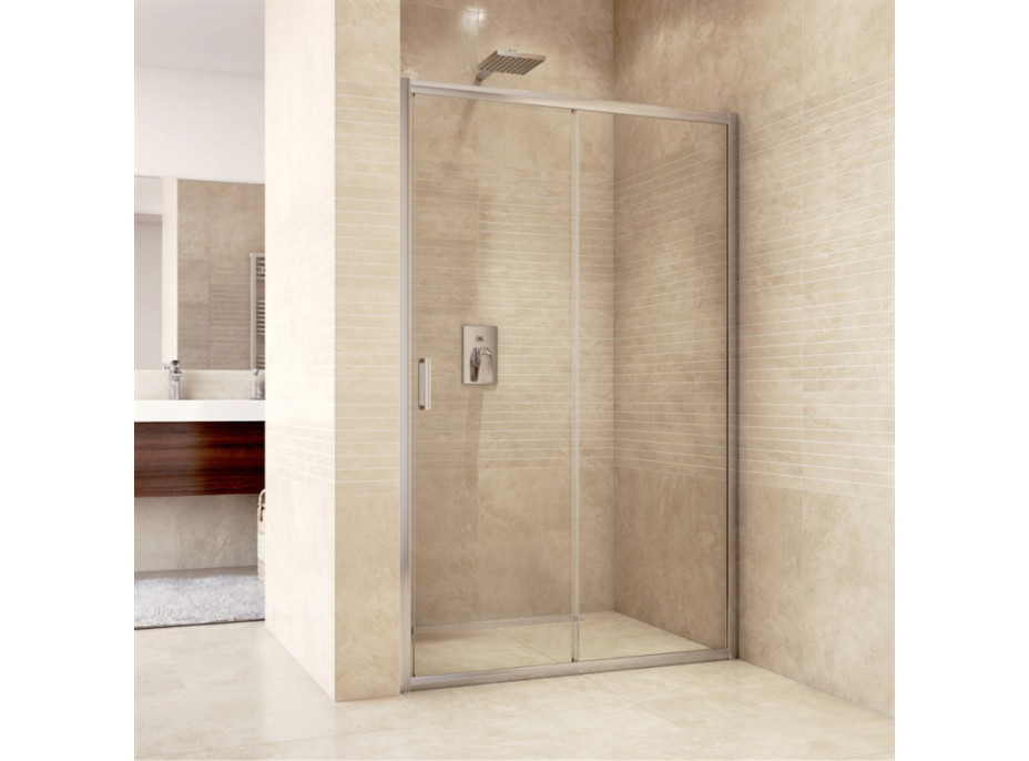 Sprchové dveře zasunovací, Mistica, 120x190 cm, chrom ALU, sklo Chinchilla