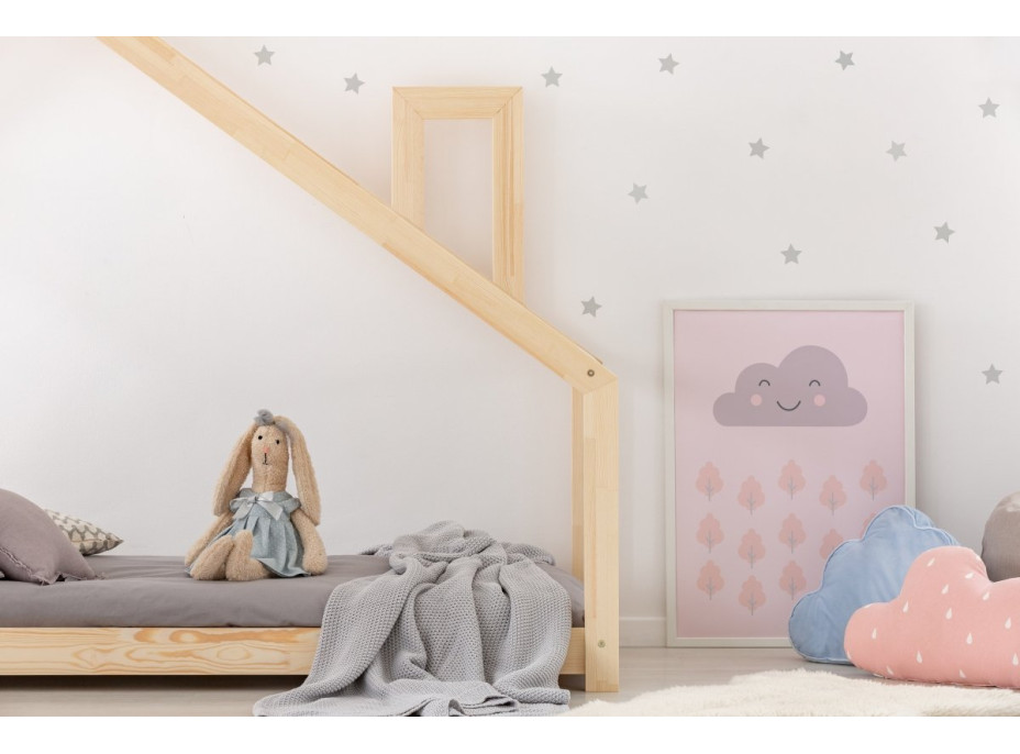 Dětská postel z masivu DOMEČEK S KOMÍNEM 200x80 cm