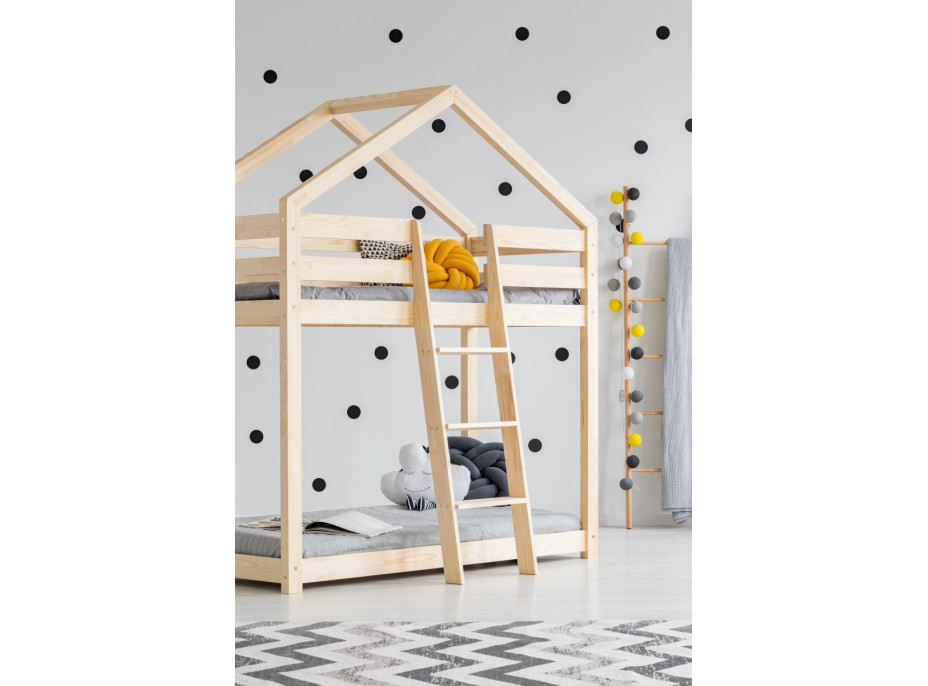 Dětská postel z masivu PATROVÝ DOMEČEK - TYP A 200x80 cm