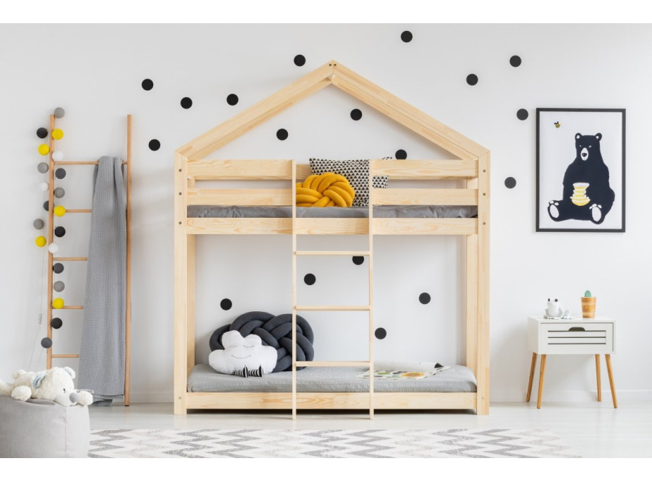 Dětská postel z masivu PATROVÝ DOMEČEK - TYP A 160x80 cm