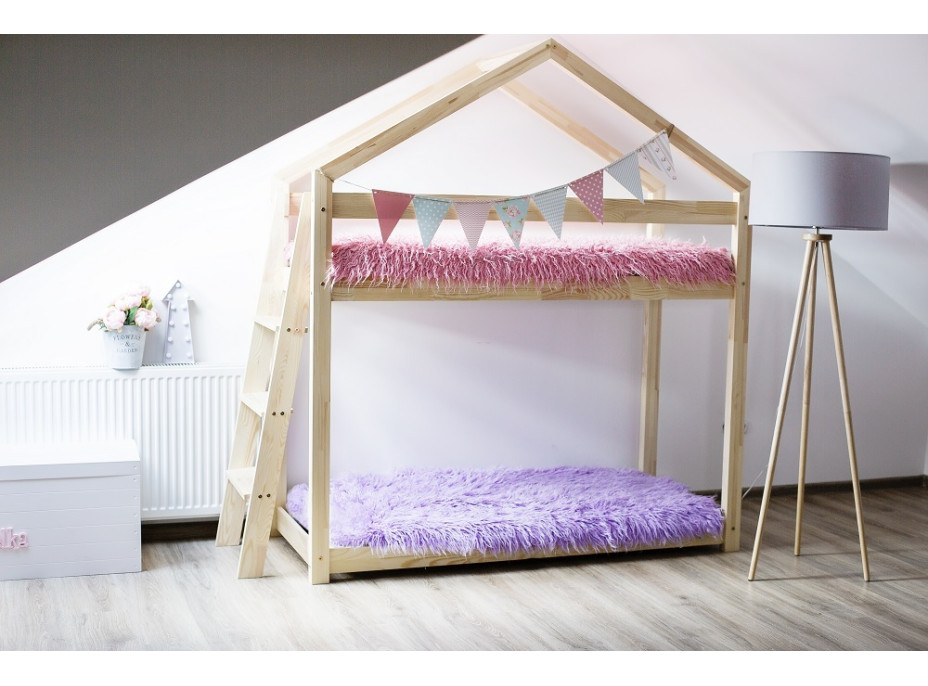 Dětská postel z masivu PATROVÝ DOMEČEK - TYP B 140x70 cm