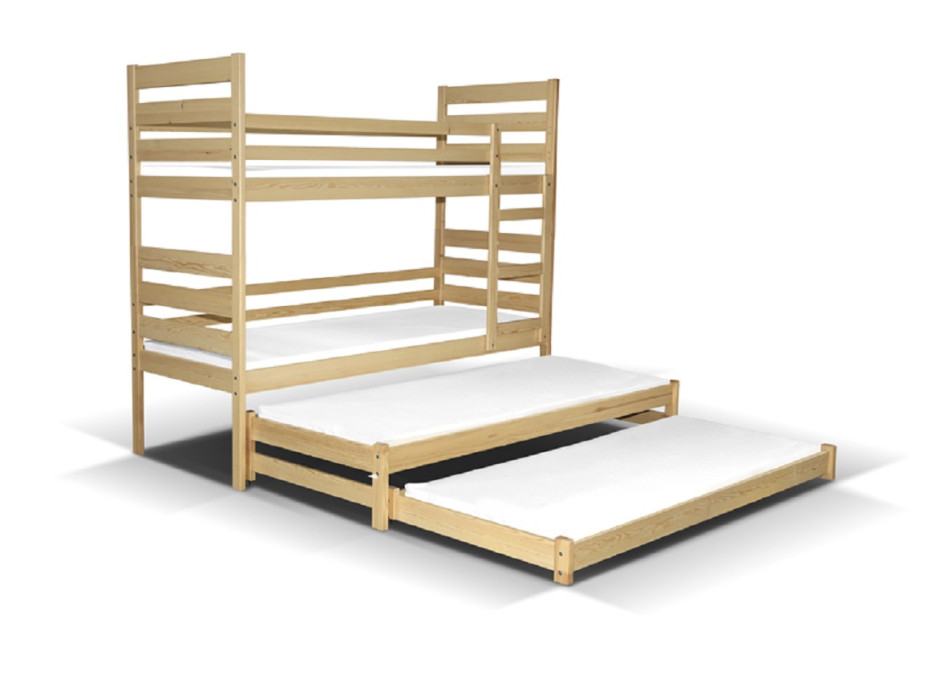 Dětská patrová postel se dvěma přistýlkami pro 4 osoby MULTI 200x90 cm + matrace ZDARMA!