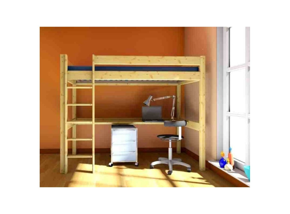 Dětská vyvýšená postel s psacím stolem DANA 190x80 cm + matrace ZDARMA!