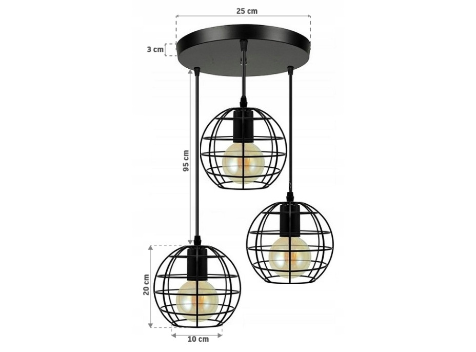 Stropní svítidlo 3 GLOBES - kulaté
