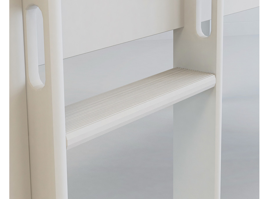 Dětská patrová postel se skluzavkou z MASIVU BUK - MARK 200x90cm - bílá