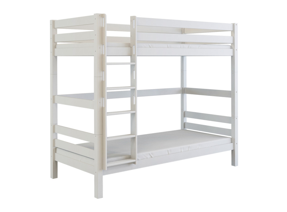Dětská patrová postel z MASIVU BUK - DANIEL 200x90cm - bílá