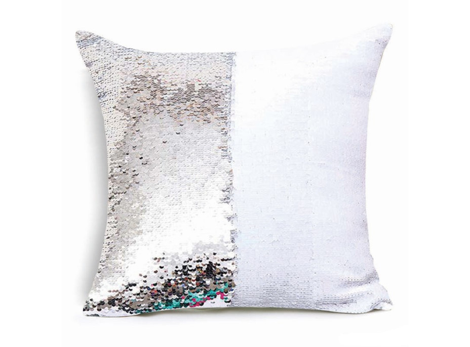 Flitrový polštář BÍLOSTŘÍBRNÝ
