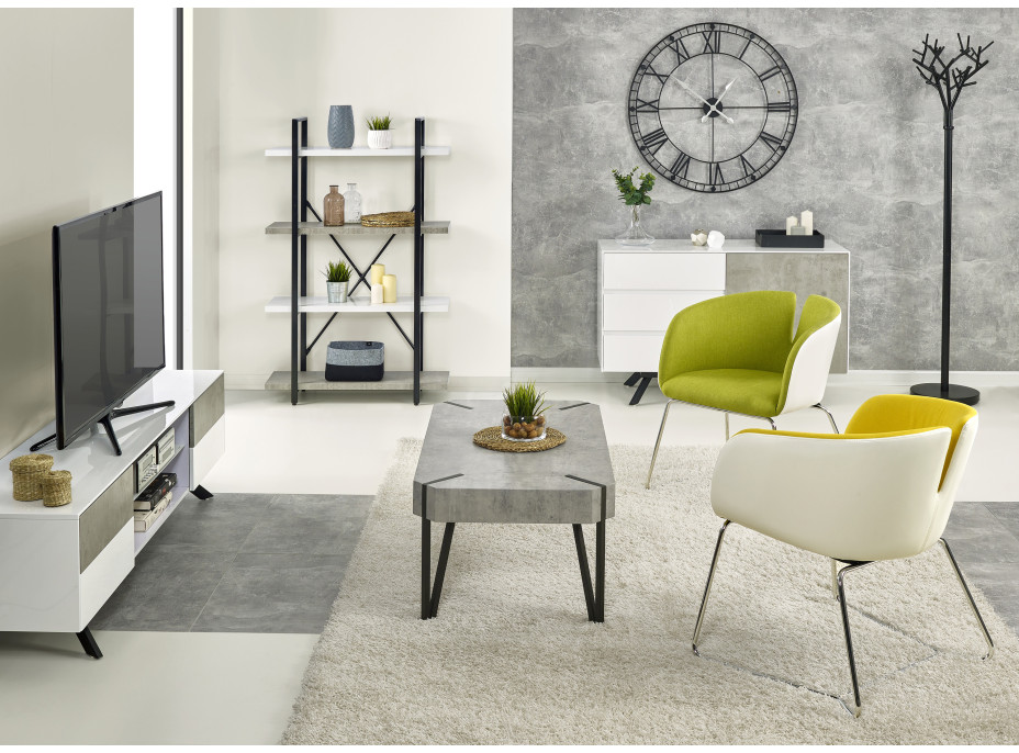 Komoda STONE 1 - beton/bílá