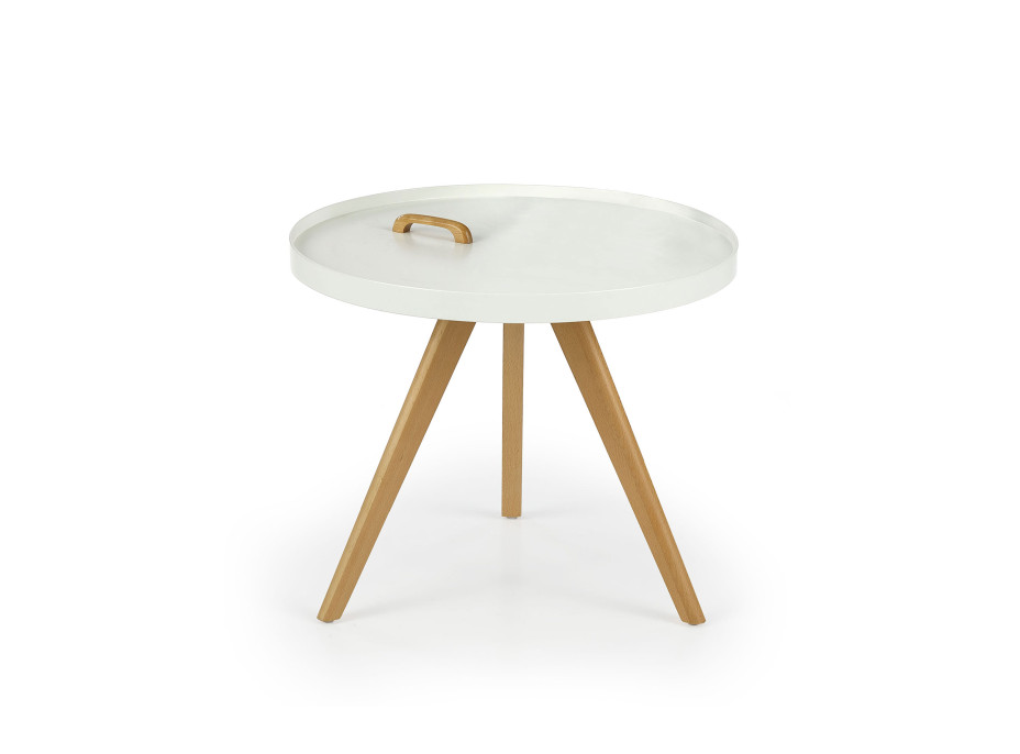 Konferenční stolek LUKE - bukové dřevo/bílý