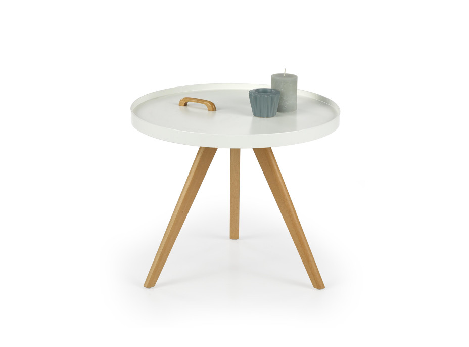 Konferenční stolek LUKE - bukové dřevo/bílý