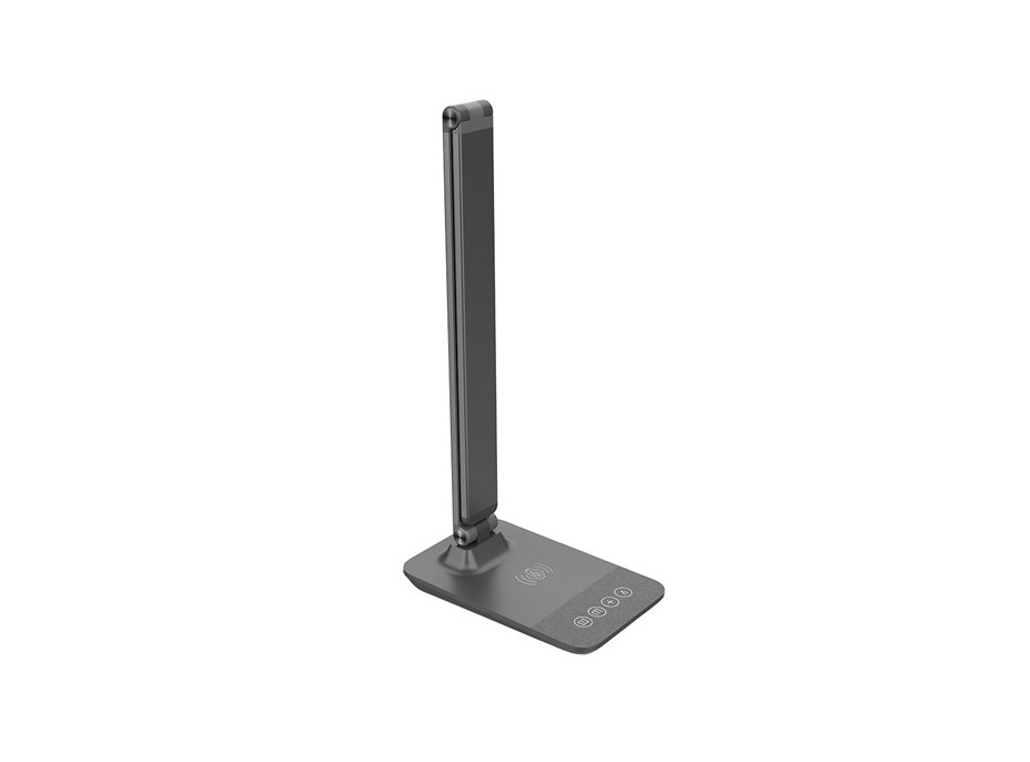 Stolní lampička MODERN - LED 10W - s bezdrátovou nabíječkou - hliníková - stmívatelná - 3000-6000K - šedá