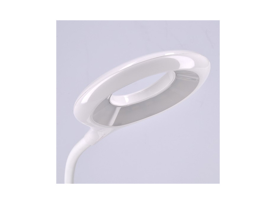 Stolní lampička ZOOM - LED 5W - nastavitelná barva podsvícení - s integrovanou baterií - bílá