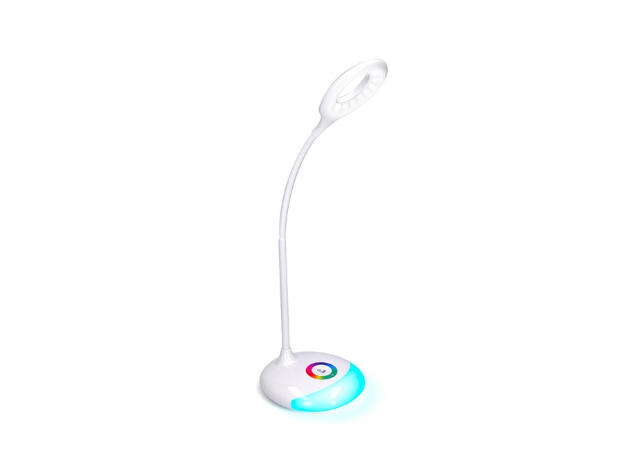 Stolní lampička ZOOM - LED 5W - nastavitelná barva podsvícení - s integrovanou baterií - bílá