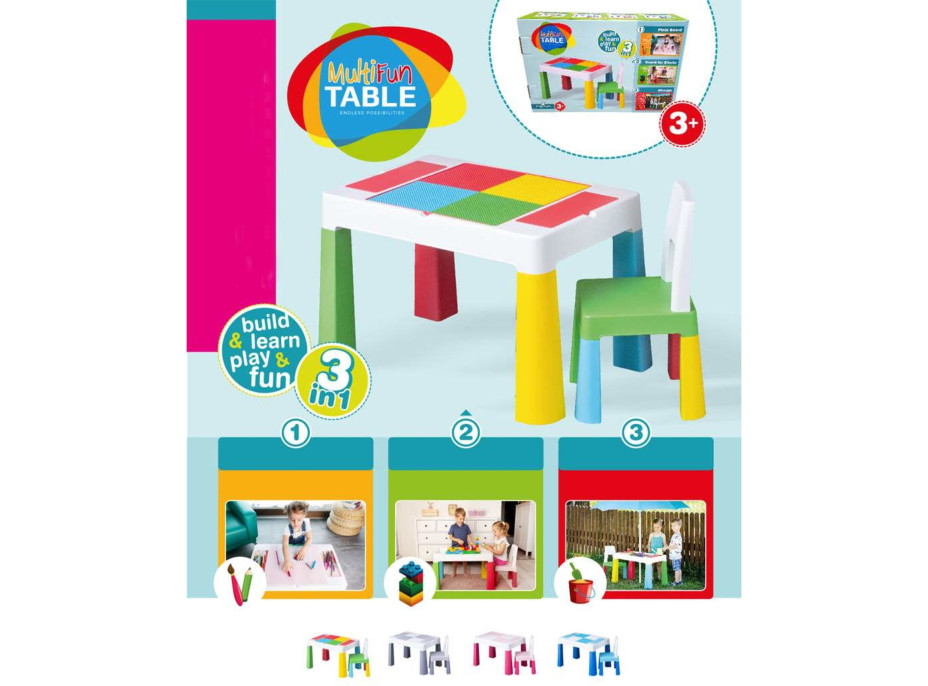 Dětský stoleček se židličkou TEGA MULTIFUN - multicolor