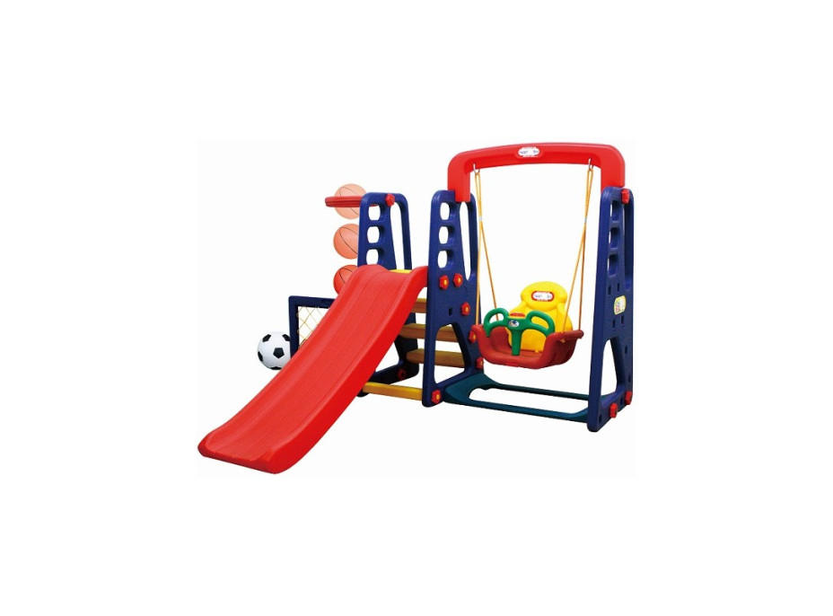 Dětské hřiště MAX - skluzavka - houpačka - fotbalová branka - basketbalový koš - zelené