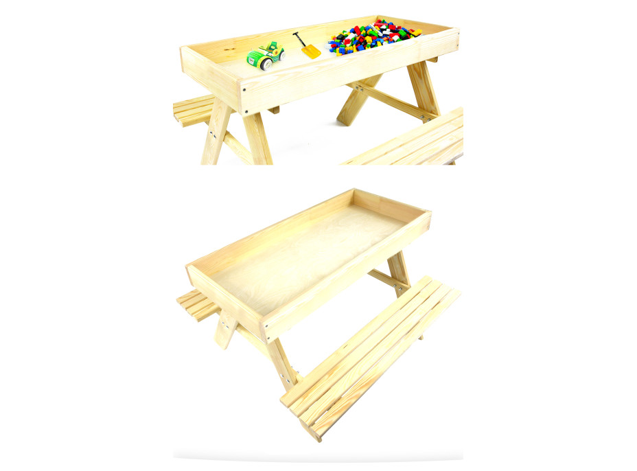 Dětský dřevěný zahradní set + pískoviště + tabule