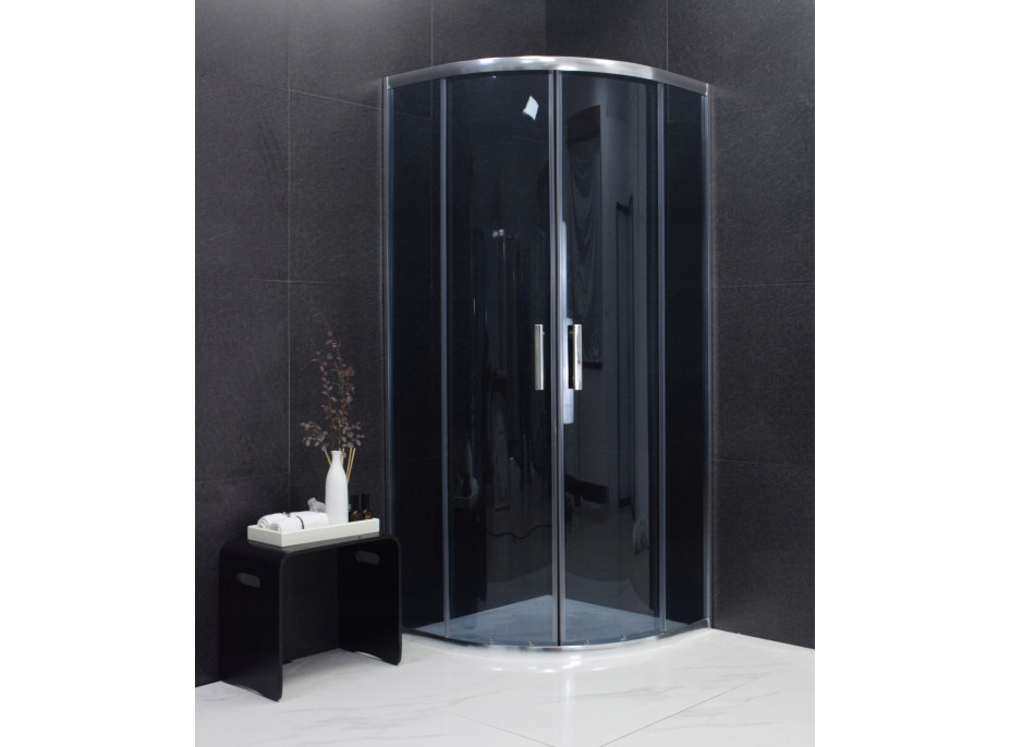 Sprchový kout MAXMAX MEXEN RIO grafit - čtvrtkruh 70x70 cm, 863-070-070-01-40