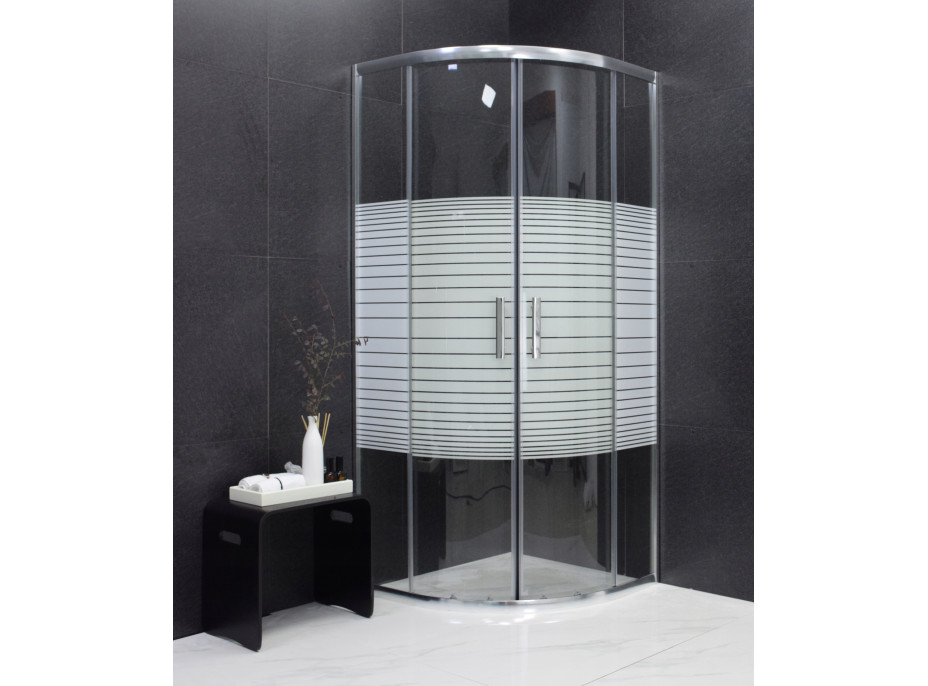 Sprchový kout MAXMAX MEXEN RIO stripe - čtvrtkruh 70x70 cm, 863-070-070-01-20