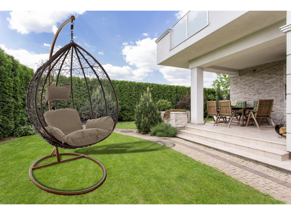 Závěsné houpací křeslo COLI šedé XL