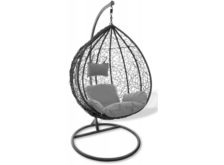 Závěsné houpací křeslo COLI šedé XL