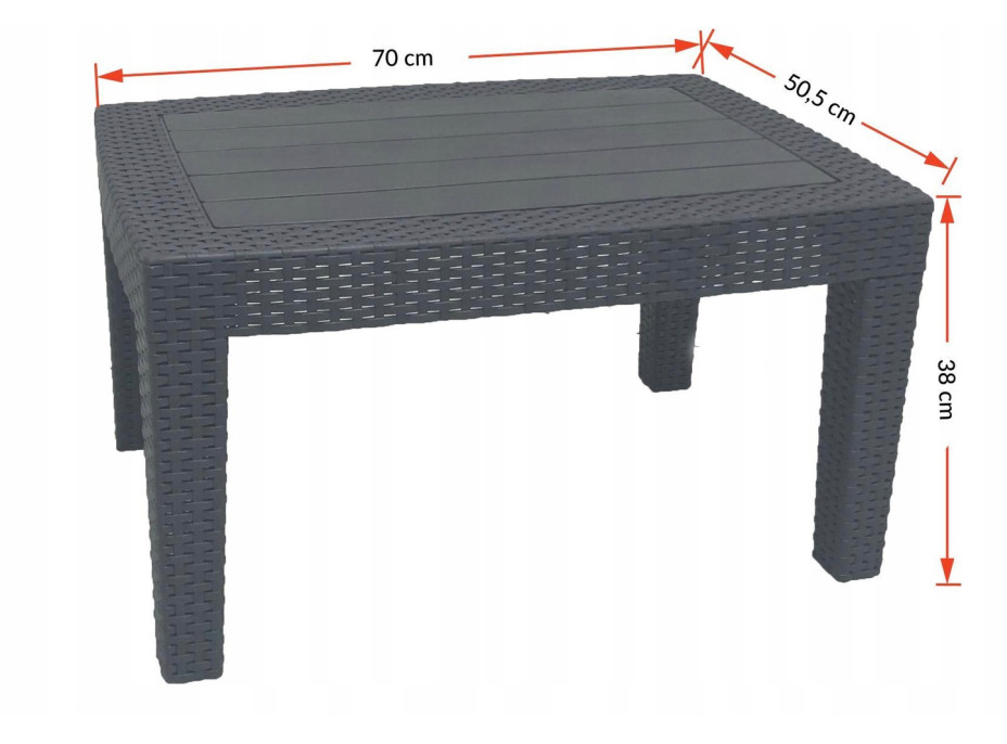 Zahradní ratanová sestava MALIBU - světle šedá