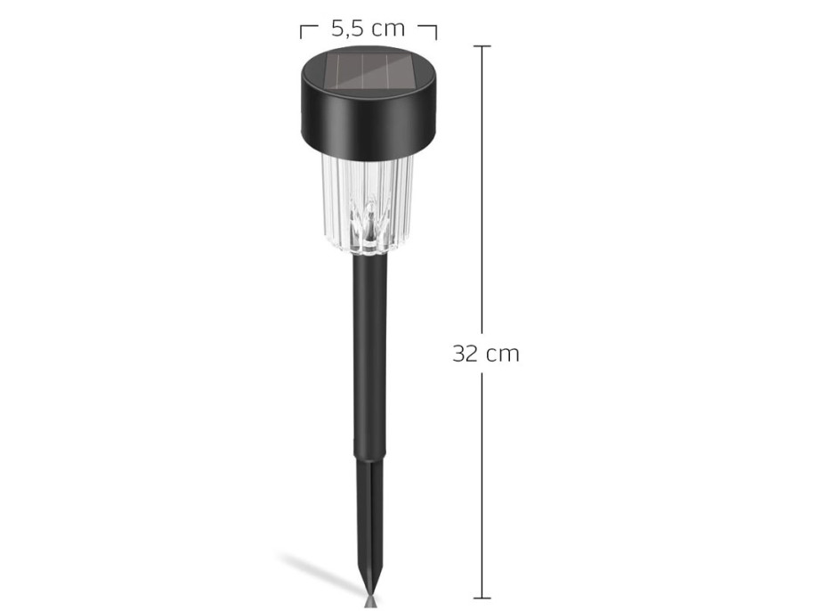 Zahradní LED solární lampa do země 32x5,5 cm - černá