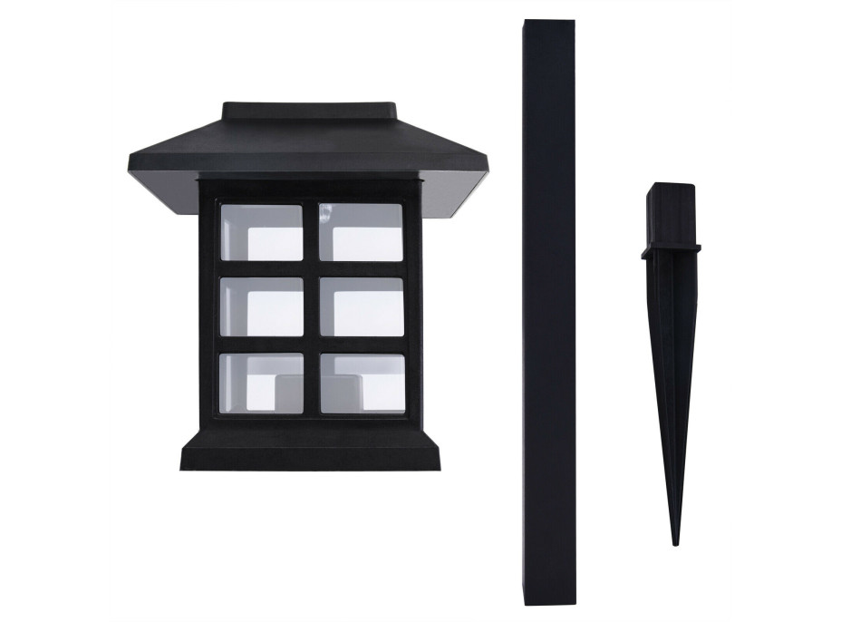 Zahradní LED solární lampa do země 38x8,5 cm - černá