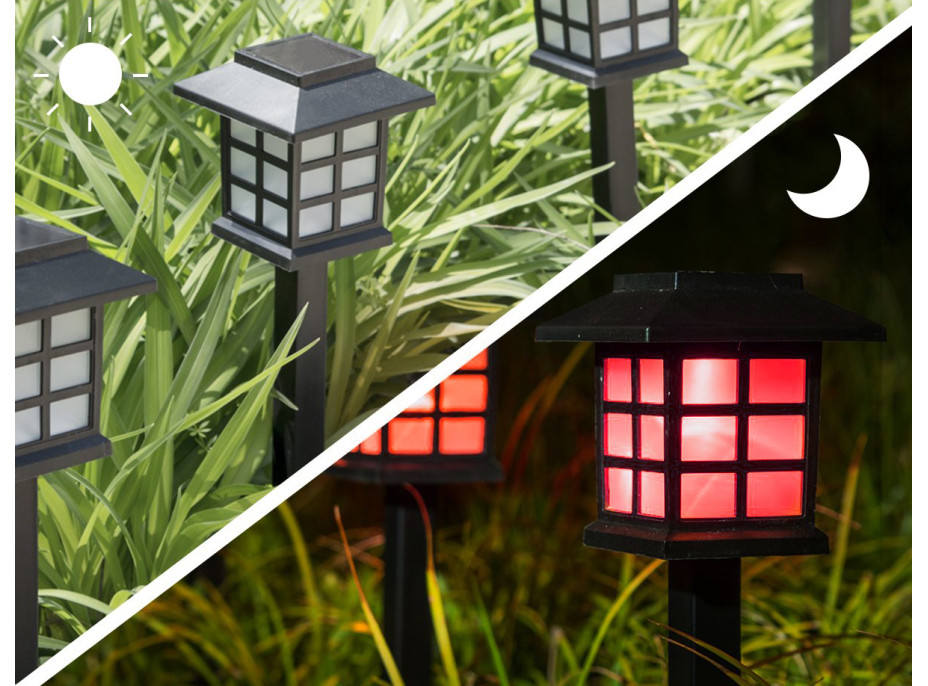 Zahradní LED solární lampa do země 38x8,5 cm - černá