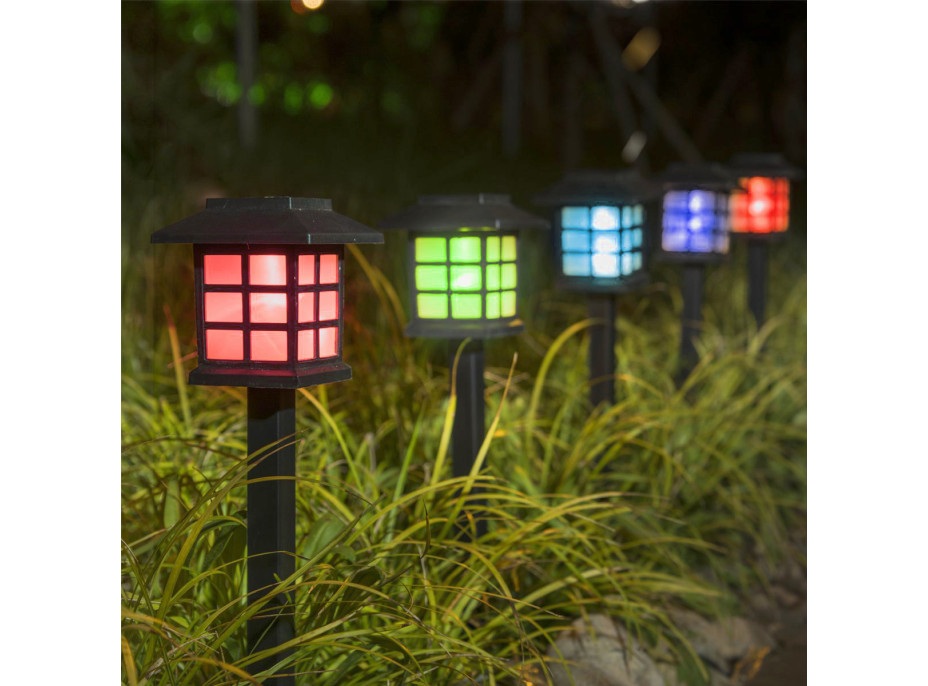 Zahradní LED solární lampa do země 38x8,5 cm - černá