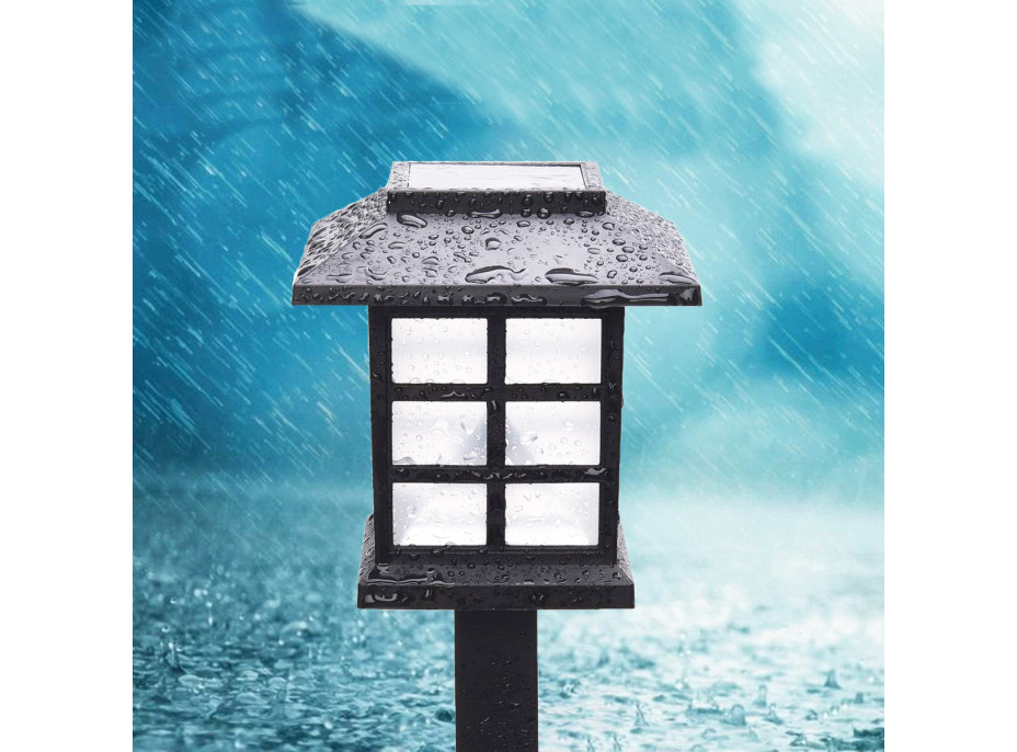Zahradní LED solární lampa do země 38x8,5 cm - černá