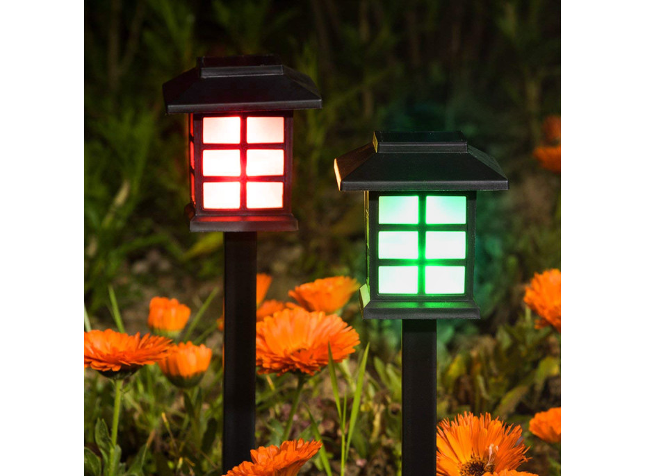 Zahradní LED solární lampa do země 38x8,5 cm - černá