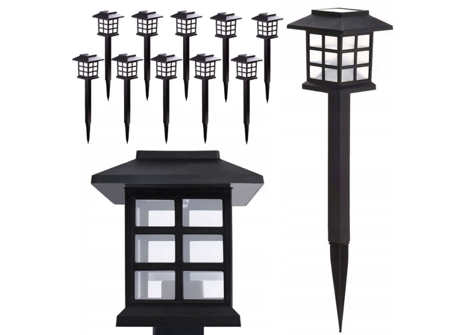 Zahradní LED solární lampa do země 38x8,5 cm - černá