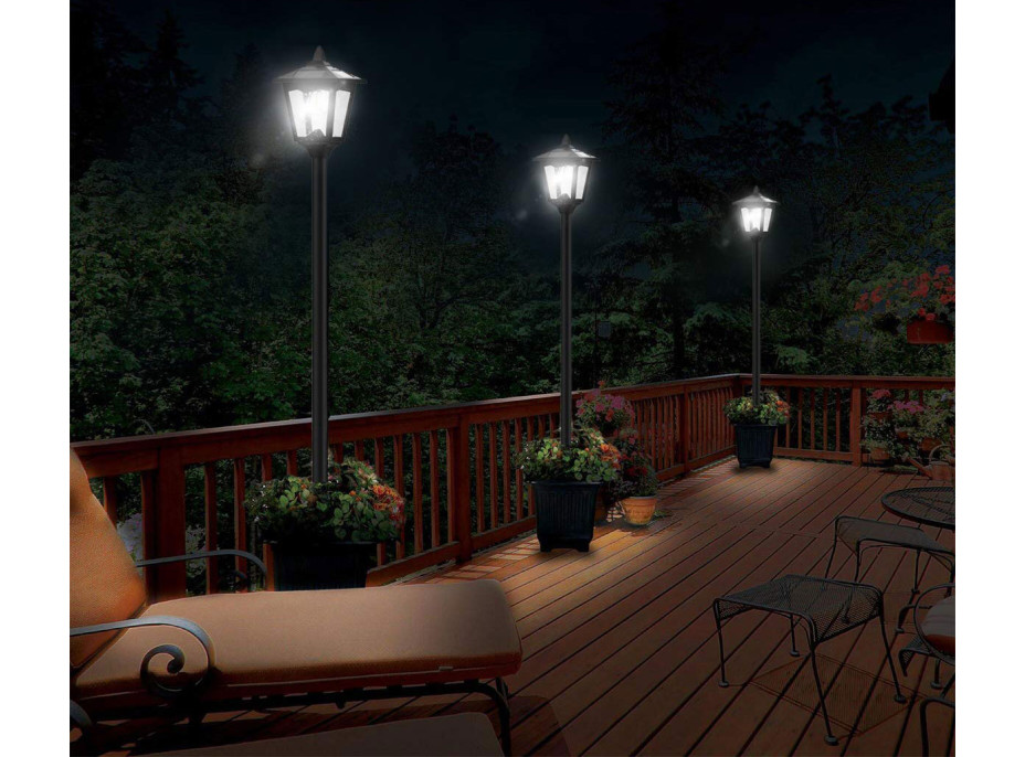 Zahradní LED solární lampa stojící 92x14 cm