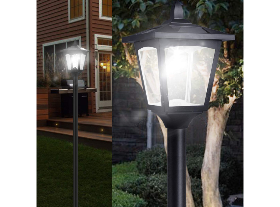 Zahradní LED solární lampa stojící 92x14 cm