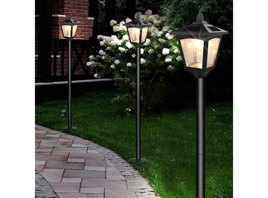 Zahradní LED solární lampa stojící 92x14 cm