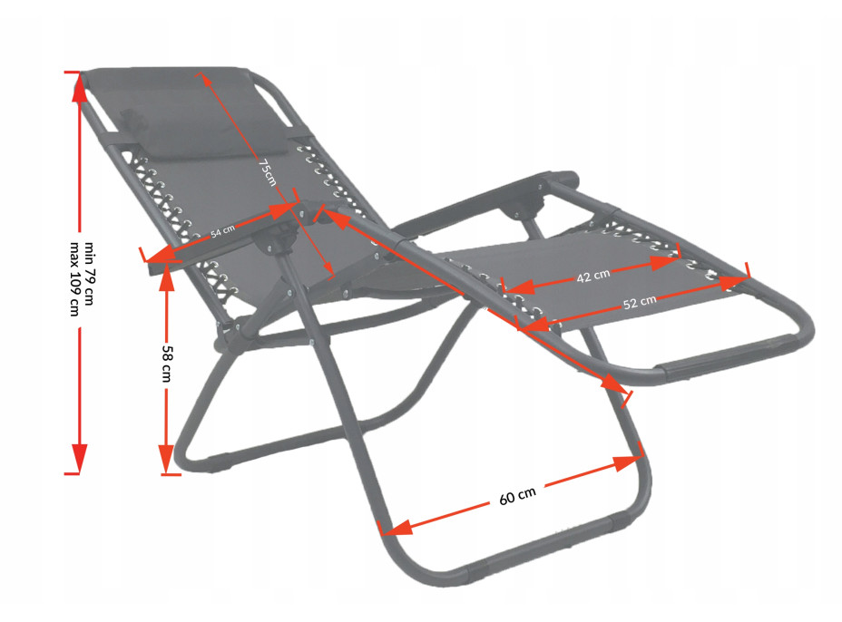 Zahradní rozkládací lehátko FARO béžové - držák nápojů - polštářek