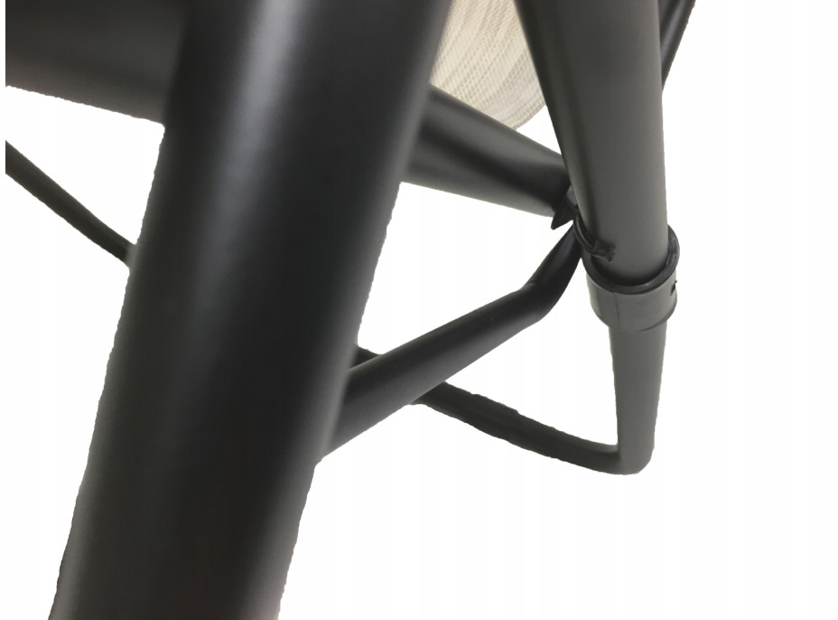 Zahradní rozkládací lehátko FARO béžové - držák nápojů - polštářek