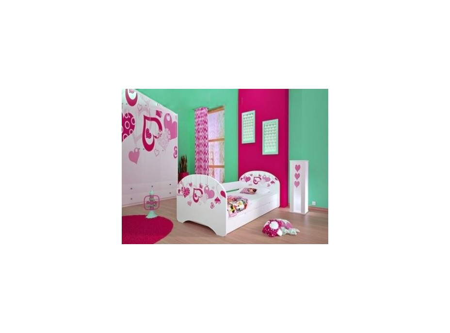Dětská postel pro DVA (s výsuvným lůžkem) 200x90 cm - FALL IN LOVE