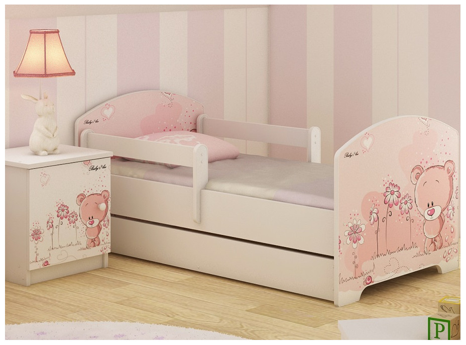 Dětská postel RŮŽOVÝ MEDVÍDEK 160x80 cm
