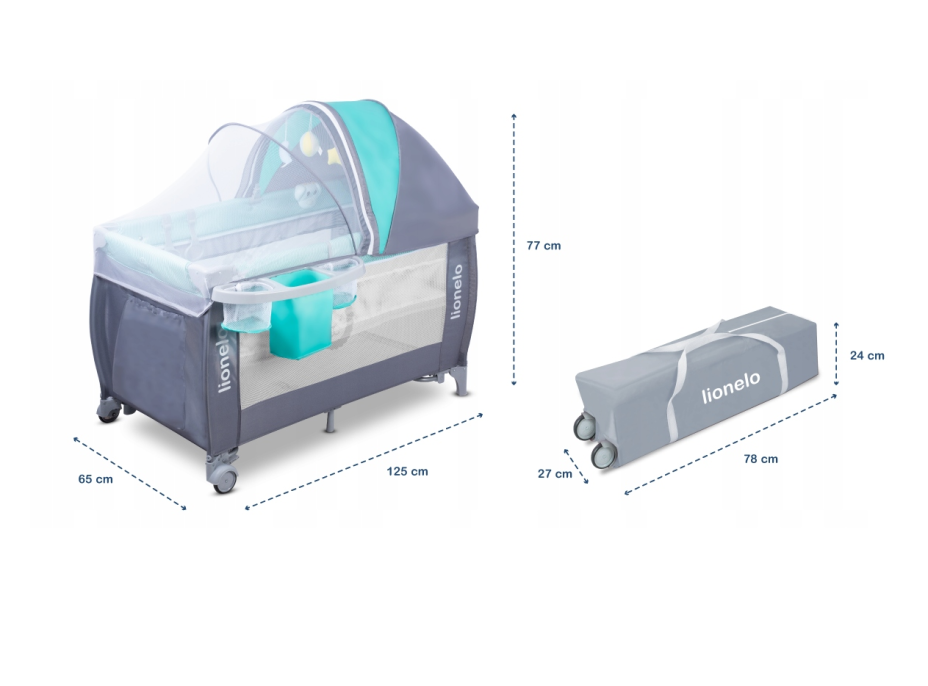 Dětská cestovní postýlka Lionelo Sven Plus - béžová