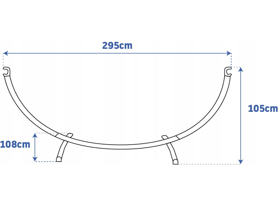 Stojan na houpací síť MAX 295x105 cm - nosnost 150 kg