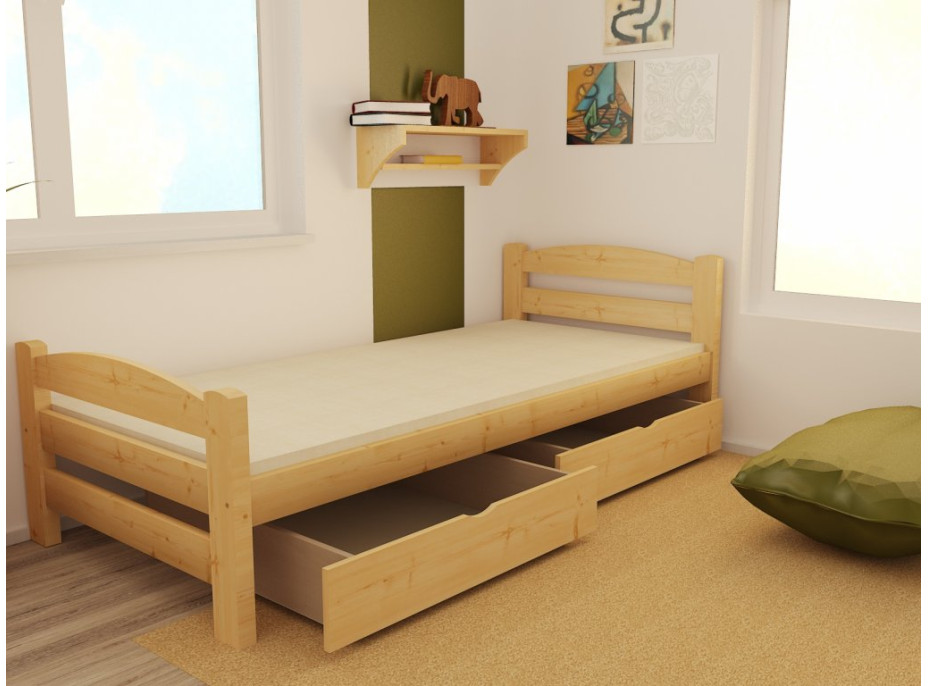 Dětská postel z MASIVU 200x90cm SE ŠUPLÍKY - DP008