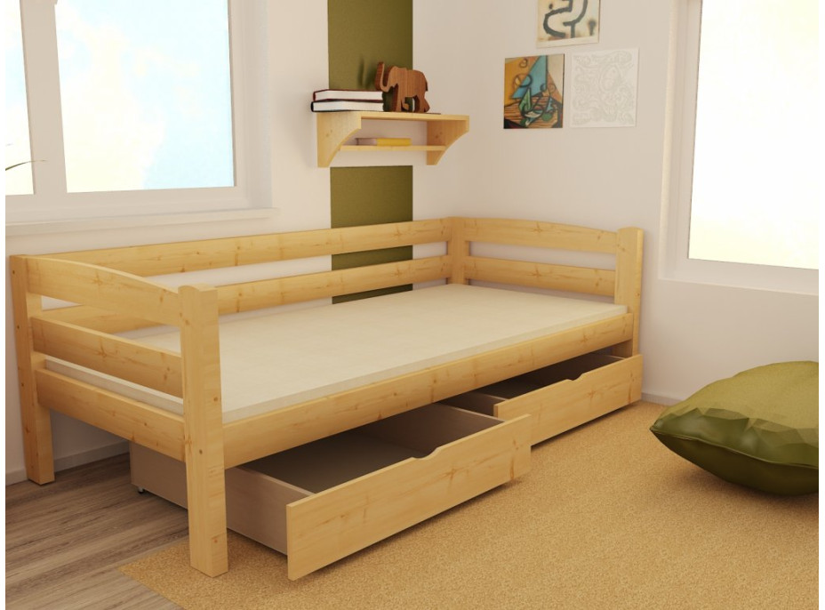 Dětská postel z MASIVU 200x90cm SE ŠUPLÍKY - DP010