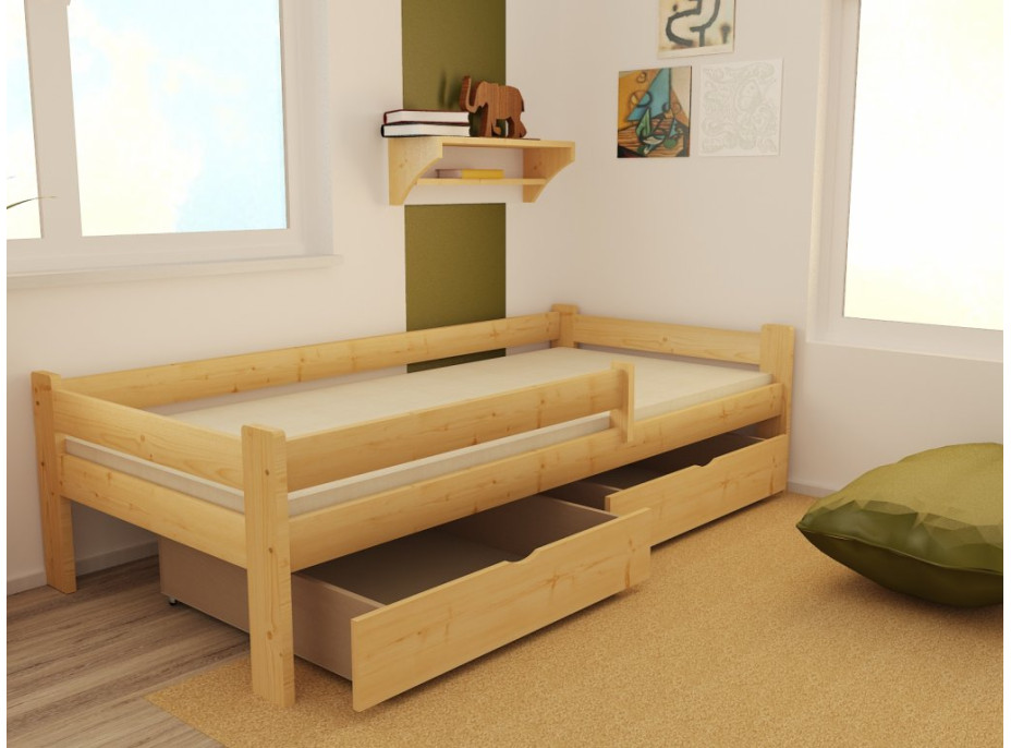 Dětská postel z MASIVU 200x80cm SE ŠUPLÍKY - DP012