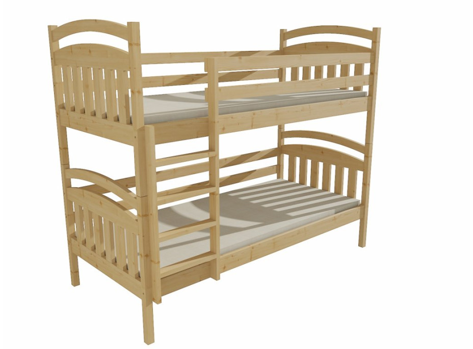 Dětská patrová postel z MASIVU 200x90cm bez šuplíku - PP003