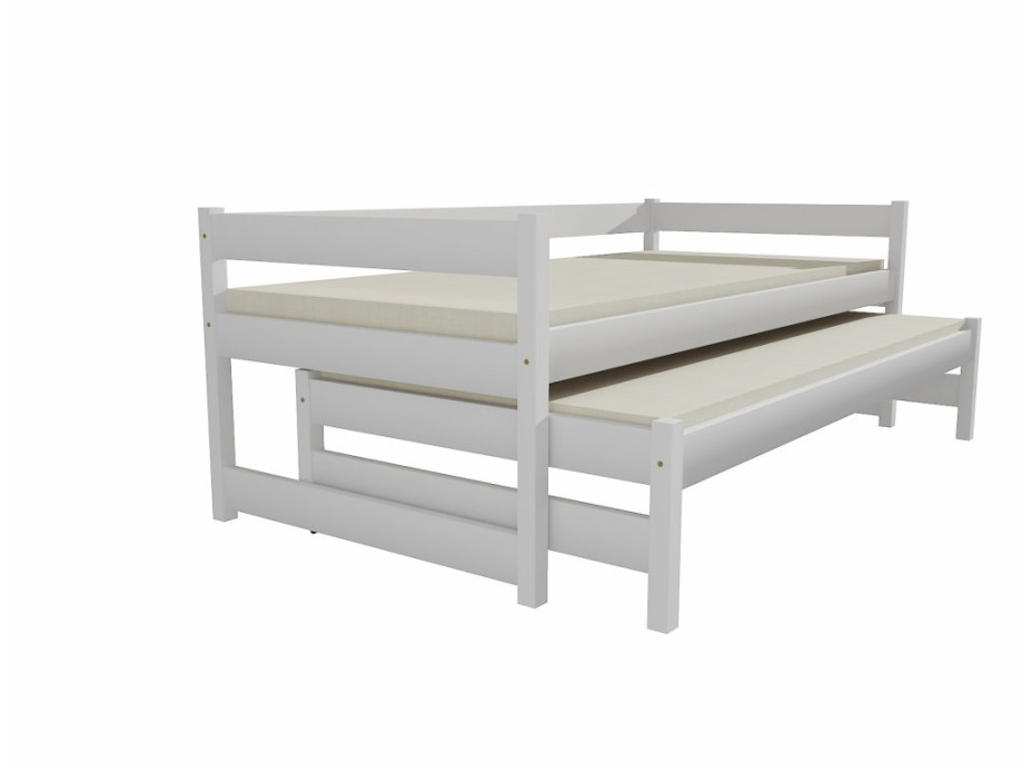 Dětská postel s výsuvnou přistýlkou z MASIVU 200x80cm bez šuplíku - DPV003